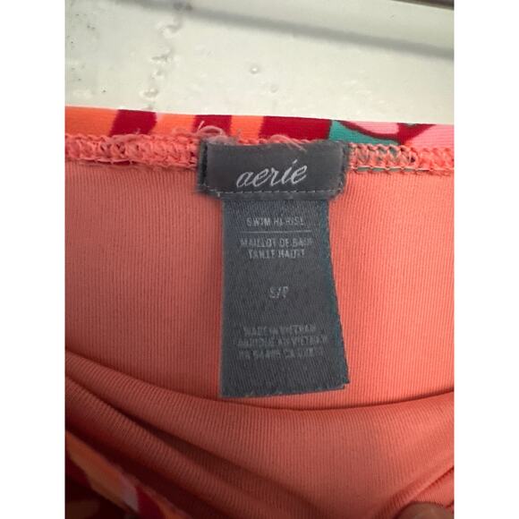 EUC Aerie 2-Piece Halter Hi-Rise Swimsuit - Size Small Tropical - Floral - Pink - Picture 9 of 11